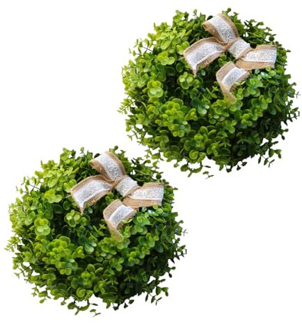 Rustikaler Weihnachtskranz,Eukalyptus Kranz Für Die Haustür,Tür Fenster Wandbehang Herbst Dekoration,für Halloween, Erntedankfest, Weihnachtstag, Partydekoration,Kamin,Tür Fenst(Size:2 pieces,Color:I)