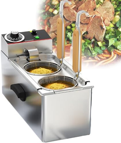 ZHJOPP Cuiseur à pâtes Commercial, cuiseur à pâtes et légumes électrique, équipement d'ébullition de Restaurant avec Thermostat 2000 W, pour Restaurants (2holes)