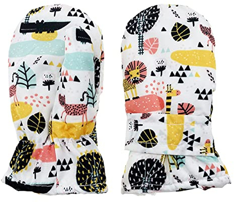 Toddler Snow Gloves Water-Proof Toddler Skiing Winter Boys Kids Gloves Mittens for Girls Mittens Baby Kids Gloves Mittens Winter Gloves Toddler Girl C9 Gloves (White, 4-5 Years)