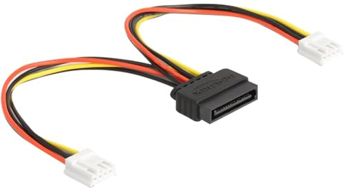 DÉLIVRANCE Cable Power SATA 15 Pin St > 2x Floppy 4 Pin Bu 15cm