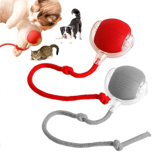 Pelota rodante interactiva para perro, pelota para perro con ruedas automáticas, juguetes interactivos para gatos, juguetes para perros que se mueven automáticamente, juguete inteligente de 360°,