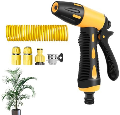 Pulverizador de agua de alta presión, boquilla de alta presión con tubo de agua de manantial, boquilla de limpieza eficaz para el hogar, fácil instalación, accesorio de lavado de coches flexible para