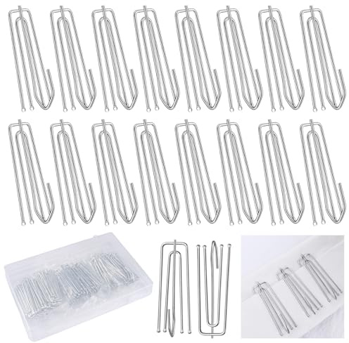 45 Piezas Ganchos para Cortinas de Acero Inoxidable, con 4 Dientes