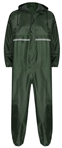 TSSOE Uomo Abbigliamento Antipioggia Riflettente Tuta Da Lavoro Impermeabile Completo Con Cappuccio Tunica Da Pioggia Pesca Taglia Forte