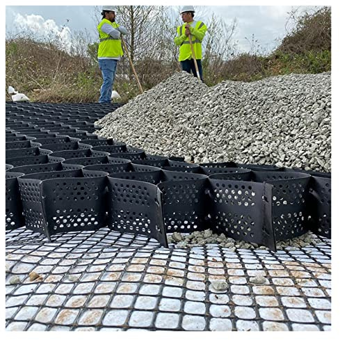 Griglia per ghiaia per controllo dell'erosione, stabilizzatore di altezza da 10,2 cm, per terrazze e parcheggi (1 m x 1 m) – Soluzione di supporto al suolo durevole
