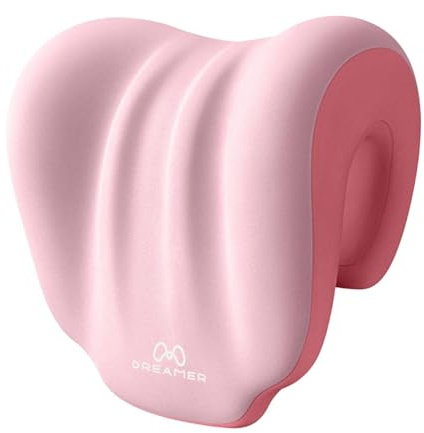 YsXoWiui Oreiller Appuitête Coussin Ergonomique Soutien Nuque Oreiller Mousse Mémoire Amovible Adapté Chaise de Bureau Gaming Pause Déjeuner, Rose