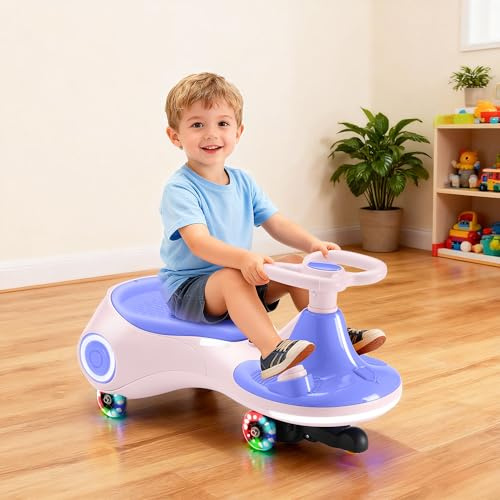 Winfire 12V Electric Wiggle Car with Pedal, 3 in 1 Swing Car, Flashing Wheel, Music, 160LBS, Rechargeable Battery, Anti-Rollover Ride On Toy Car, Kid's Car for 3+ Boys and Girls Indoor Outdoor
