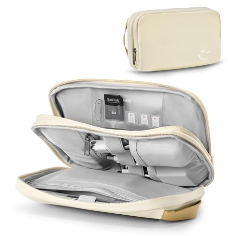 OrgaWise Bolsa organizadora de cables, organizador electrónico, estuche de viaje, resistente al agua, bolsa de accesorios de viaje, bolsa tecnológica para cargador, adaptador, power bank, disco duro