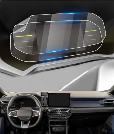 YEE PIN Pack of 2 Screen Protectors Compatible with Dacia Duster 3 2024-2026 / for Dacia Bigster 2025 2026 7 Inch Digital Cockpit, for Duster iii/Bigster Nano PET 6H Anti-Scratch Screen Protector