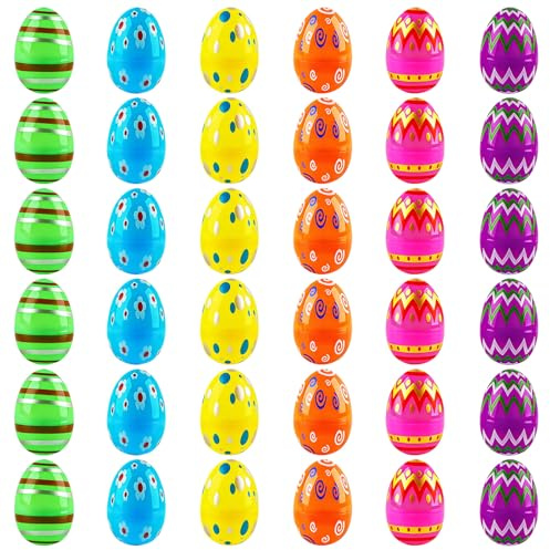 badaren 36 PCS Uova di Pasqua, Plastica, Uovo di Pasqua da Riempire, Uova Pasqua 2026, per Addobbi Pasquali, Decorazioni Pasquali, Regalo Pasquali (D)