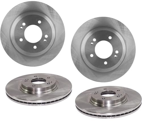 Replacement Front and Rear Disc Brake Rotors Set fits Kia Optima (2017-2020) with Electronic Parking Brake 2.4L I4 4-Wheel Set, 305mm Front Disc, 5 Lug