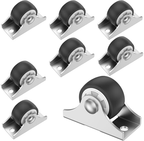 8PCS 1 pollici Mobili Ruota Diritta Ruote Direzionali Portante 8kg Silenzioso Gomma Morbida Cassetto Ruota for Armadio Armadio
