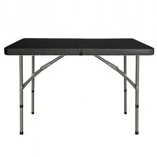 WBBML Buffettisch mit Tragegriff Mehrzweck Gartentisch Kunststoff Balkontisch Klappbar Tagungsräume Ausstellungen(Black)