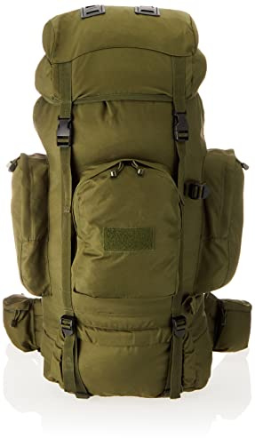 Mil-Tec Recom Rucksack (88L) • Großer Bundeswehr Rucksack mit Alurahmen • Wasserabweisender Wanderrucksack • Trekkingrucksack mit Regenhülle • Reiserucksack für Mehrtagestouren & Expeditionen • Oliv