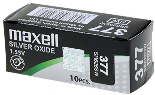 Maxell SR0626SW 377 - Pilas óxido de plata. (10 unidades)