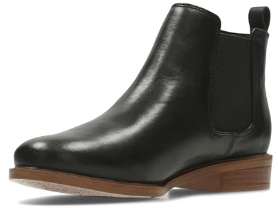 Clarks Damen Taylor Shine Chelsea Boots, schwarzes Leder, Größe 39 EU