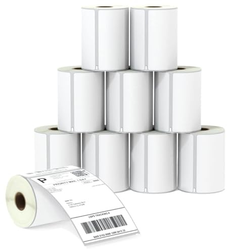 BETCKEY - Compatible DYMO 1744907 (4 x 6) Shipping Labels, Perforated, Compatible with DYMO Labelwriter 4XL Rollo & Zebra, NOT Fit 5XL [10 Rolls/2200 Labels]