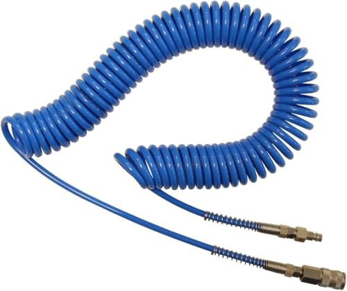 ELMAG PROFI Spiralschlauch-Set 8x12 mm | 6 m PU | max. 10 bar | für Kompressoren & Druckluftwerkzeuge