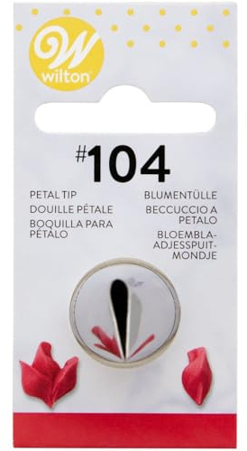 Wilton Decorating Tip, Douille à Pâtisserie, #104 Petal | Douille en inox, Réutilisable, Pour décorer gâteaux et cupcakes, Compatible lave-vaisselle