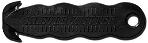 Klever Innovations KCJ-1K Safety Cutter, Advanced Plastic Polymers, 4-5/8”, Black (Pack of 10)