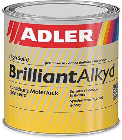 ADLER Brilliantalkyd - Grau, RAL7035 Lichtgrau 750 ml - Kunstharzlack glänzend, Decklack für innen und außen, Wetterbeständigt, Bootslack, Yachtlack