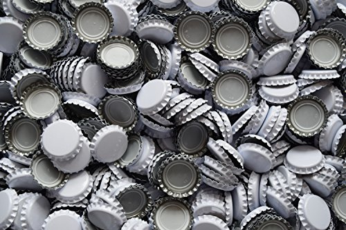 Dekohelden24 100 Kronkorken Weiss neu - ungestanzt - zum Bier selber brauen und zum verschließen jeglicher Standartflaschen