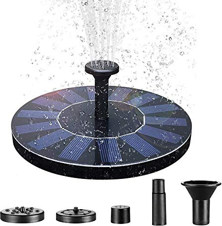 AufuN 1.4W Solar Springbrunnen, rund Teichpumpe Brunnen Solarpumpe Fontäne für Gartenteiche, Fisch-Behälter, Garten Springbrunnen Wasserspiel Dekoration (Type A)
