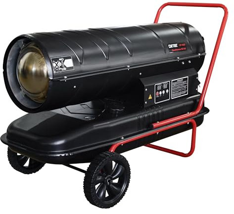 DeTec. Ölheizgebläse DT-50D | Diesel Heizkanone 50 kW | Ölheizer mit 56L Diesel Tank Heizöl gebläse Hallenheizung Dieselheizer Dieselkanone