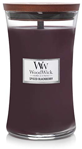 WoodWick Large Hourglass Scented Candle | Spiced BlackBerry | with Crackling Wick | Burn Time: up to 130 Hours