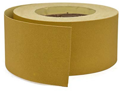 Gritly - 220 Grit PSA Gold Longboard Sandpaper Roll 25 Yard Long, 2-3/4 Wide - Adhesive Backed Sandpaper Roll for Woodworking, Automotive, Hand Sanding Blocks