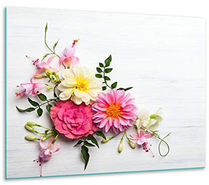 TMK ArtDeko Herdabdeckplatte 1 Teilig 60x52 cm - Spritzschutz Herdabdeckung – Herdschutz aus Sicherheitsglas – Robust, Hygienisch & Rutschfest– Schutz für Induktion, Ceran, Gas & Elektro