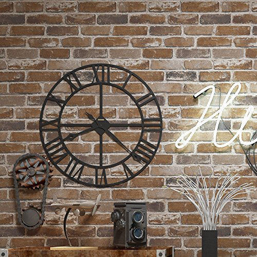 Okydoky Peel & Stick Brown Brick Wallpaper - Self-Adhesive, Vinyl Waterproof Vintage Wallpaper - Self-Sticking Contact Paper for House Decoration