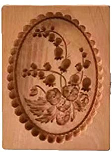 XINDUI Wooden Mooncake Mold DIY Bakeware Baking Mold Wooden Gingerbread Cookie Molds Rose Pine Cones Flowers Mould Moon Cake Maker(campanula)