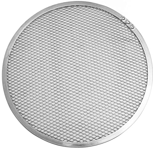 FMprofessional Plaque de cuisson ronde en aluminium perforée ou filet rond pour cuire des pizzas, refroidir la pâtisserie et décongeler les aliments, 33 x 33 x 0,3 cm, 1 pièce