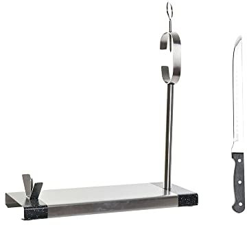 Portaprosciutto in acciaio inossidabile DKD Home Decor nero acciaio inossidabile argento (35 x 3 x 1 cm) (40 x 16,5 x 40 cm) (2 pz)