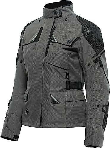 Dainese - Ladakh 3L D-Dry Lady Jacket, Chaqueta de Moto Touring Impermeable, Protectores de Hombro y Codo, 4 Estaciones, Chaqueta de Moto para Mujer, Iron-Gate/Negro, 44