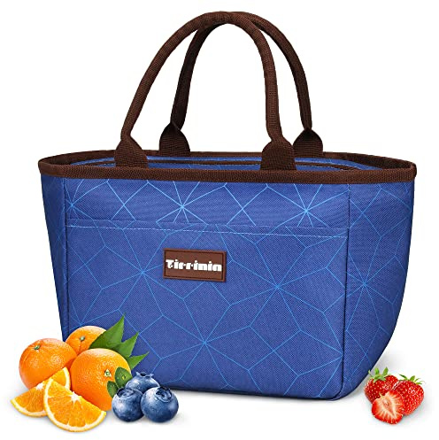 Kato Tirrinia Isolierte Mittagessen Tasche, Auslaufsichere Kühltasche Klein, Mittagessen Tasche für Frauen Männer Kinder, Picknick-Tasche für Schule Arbeit Park, Navy Diamond
