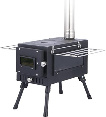 Camping Holzofen Campingkocher Holzofen Tragbare Zeltofen Tent Stove Holz Herd Kaminofen Holzofen Campingherde Heißer Zeltofen für Camping, Kochen, Picknick