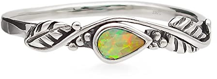 Gelber Opal Edelstein 925 Sterling Silber Ring Stimmungsring Stil Solitär Gefühls für Damen und Girls (53 (16.87))