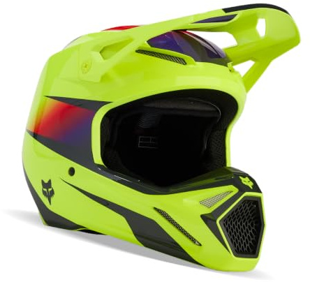Fox Racing Unisex V1 Motocross Dirt Bike Helmet, Yellow, Large