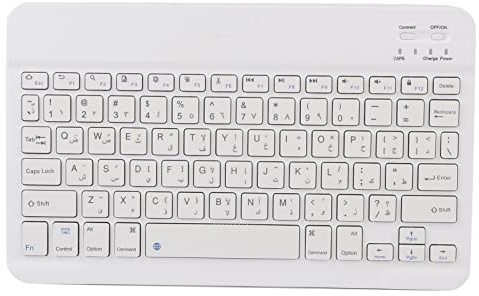 Bluetooth Tastatur Arabischer, Kabellose Tastatur Ultraslim Wiederaufladbare Computer Tastatur Stabile Verbindung, für Android OS X Plug and Play