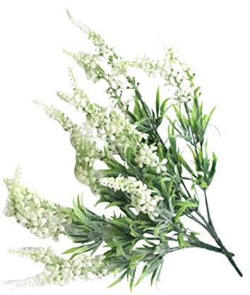 Garneck 2stücke Künstlicher Lavendel Weiß Lebensechte Kunstpflanze Dekoaccessoires Für Heimgestaltung Blumenarrangements DIY Handwerk Fotorahmen Requisiten