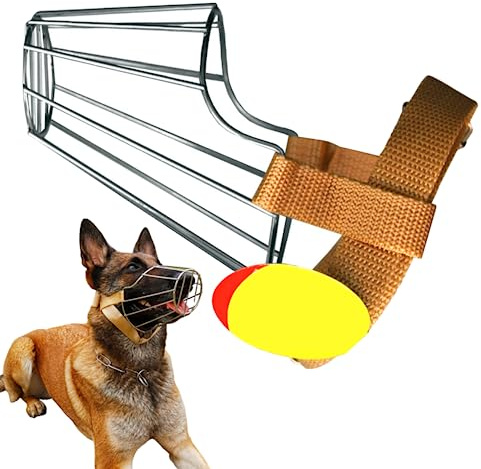 Maulkorb FüR GroßE Hunde M Maulkorb Metall Mündung atmungsaktivem Verstellbarer Drahtmündung Hundemaulkorb MaulköRbe für 15-30 kg mittelgroßen großen Hund verhindert, Bitchen zu bicken