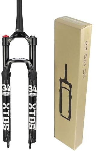 HESHS MTB Air Fork 26 27.5 29 Pollici, Lega di Magnesio Ultraleggera 1-1/8 Forcelle per Bicicletta per Mountain Bike Manuale/Blocco Corona Corsa 120 Mm,Manual Lock b,29inch