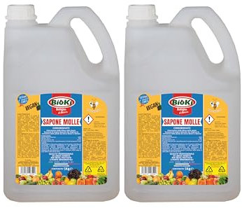 Sapone Molle Potassico Alta concentrazione e Efficacia in presenza di insetti, malattie, fumaggine - lavamelata. FORMATO GRAN RISPARMIO (2 Taniche da 5 Kg)