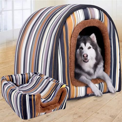 Hundehütte für große Hunde, Größe XL, für große und mittelgroße Hunde, für drinnen und draußen, Größe XL (75 x 57 x 55 cm), C)