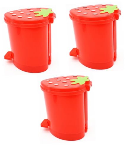 Garneck 3st Desktop-mülleimer Schlafzimmer Bin Tischabfalleimer Aus Kunststoff Quadratischer Korb Mini-desktop Quadratische Körbe Büro Pp Getränkehalter Kind Rot Draussen