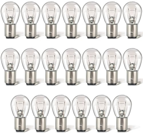Meonum 20 Pack 1157 Bulbs Light Long Life Replacement 12V 21W/5W Tail Turn Signal Brake Light Bulb Bulk Compatible with 7528 2357 2057 1016 1034 1076 for Marker Tail Running Parking
