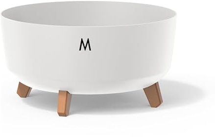 MELTOM Blumentopf Schale mit Füßen Einsatz Blumenschale Kräutertopf Übertopf (Weiß, M- 28.5cm)