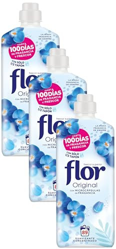 Flor Original, Suavizante Concentrado, para la Ropa, 89 lavados, 1602 mililitro, 1 (Paquete de 3)